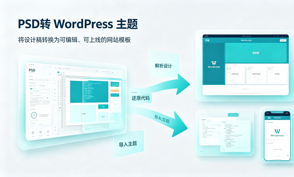 快速把PSD转为WordPress\高性价比的网站定制